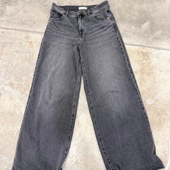 Madewell Charcoal Wide-Leg High-Rise Jeans - Picture 2 of 4